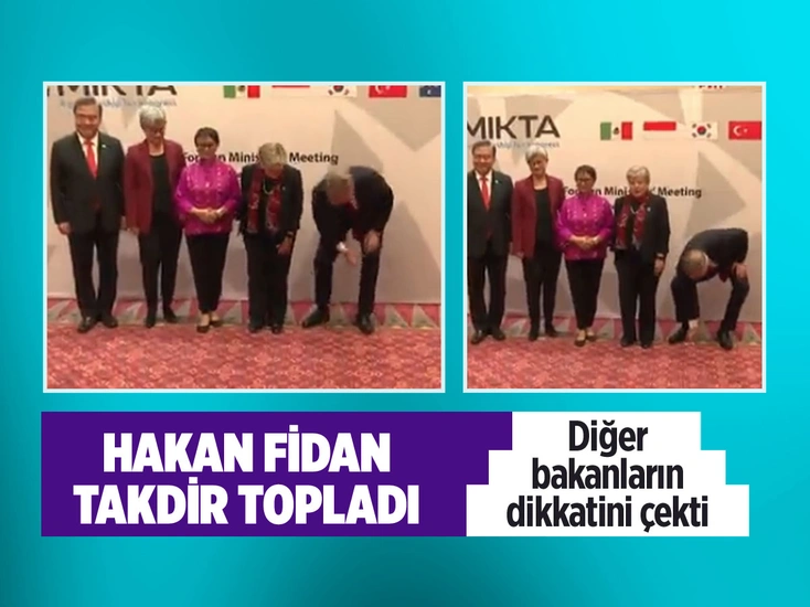 Hakan Fidan törende yerdeki Türk bayrağını kaldırdı